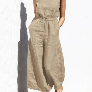 Casual Loose Solid Color Jumpsuit